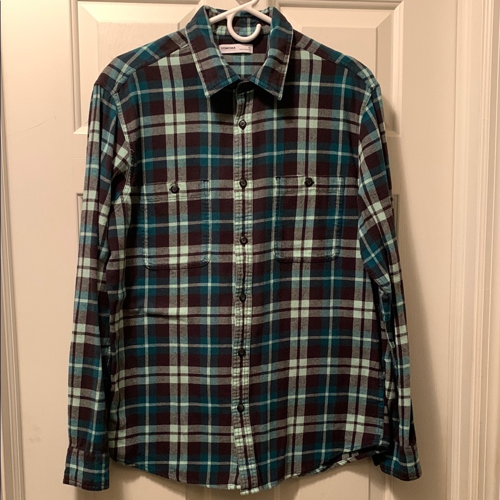 Men's Plaid Button-Up Shirt